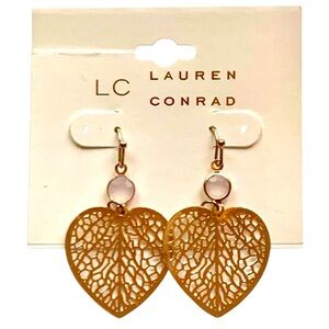 Kohl's LC Lauren Conrad Gold Filigree Heart Earrings Valentines